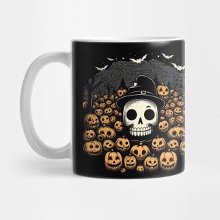 Pumpkin Cemetery Skull Mug